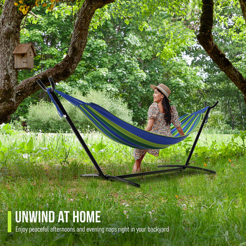 Double Hammock with Steel Stand