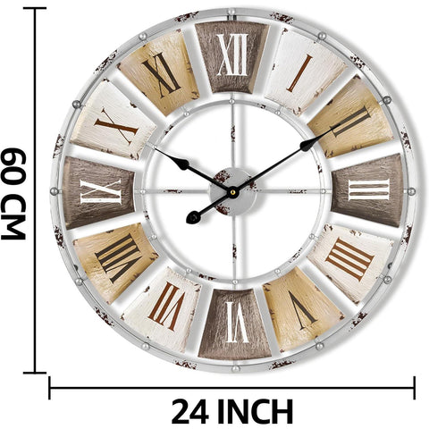 24" Vintage Industrial Wall Clock (Roman)