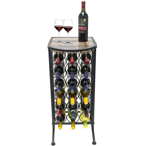 18 Bottle Wine Stand (Glass Top)