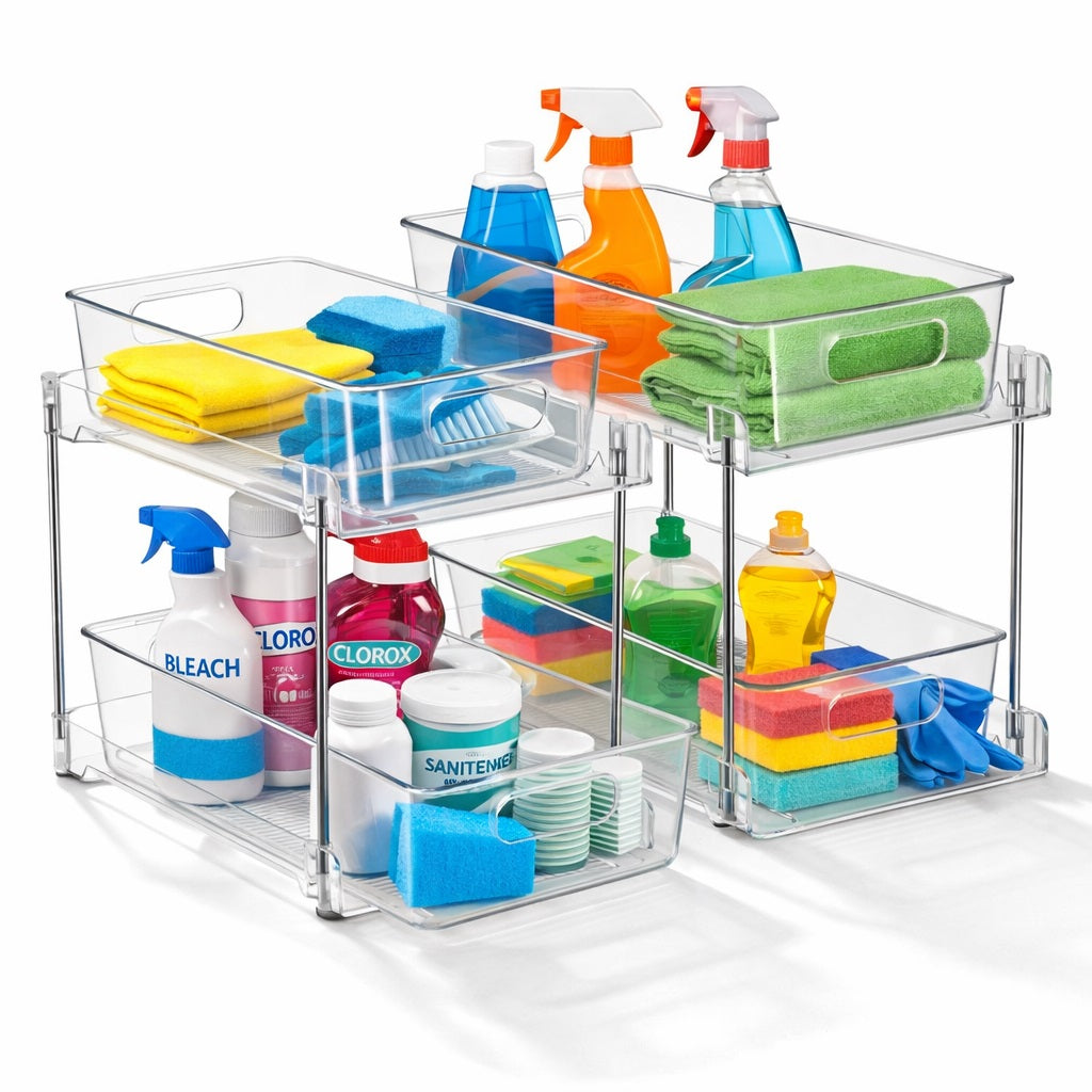 2-Tier Pull-Out Cleaning Organizers