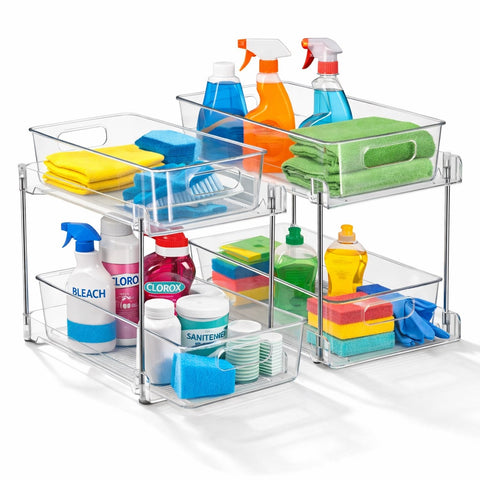 2-Tier Pull-Out Cleaning Organizers