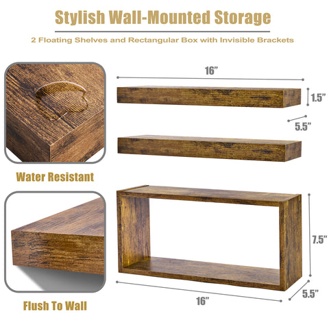 Floating Shelves for Wall (Set of 3)