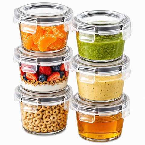 6-Pack Glass Meal Prep Containers with Lids