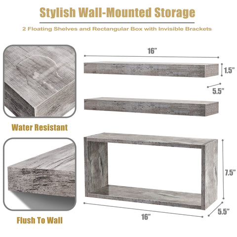 Floating Shelves for Wall (Set of 3)