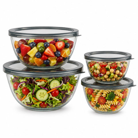 Glass Bowl Set with Airtight Lids
