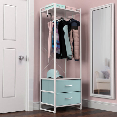 2 Drawer Clothing Rack Storage