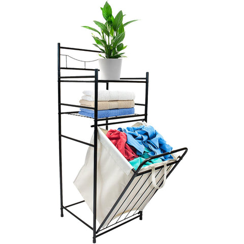 Bathroom Tower Shelf Hamper