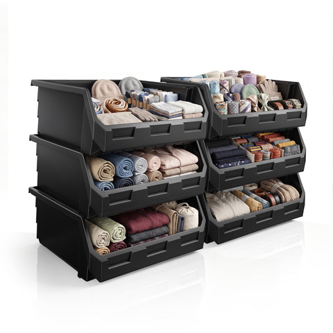 Extra-Large Open Front Stackable Clothing Storage Bin