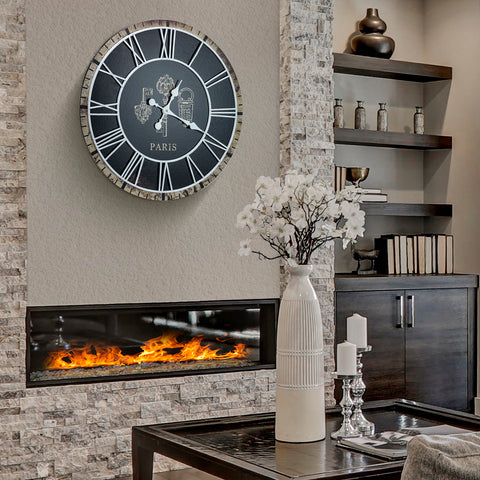 24" Paris Oversized Wall Clock (Roman)