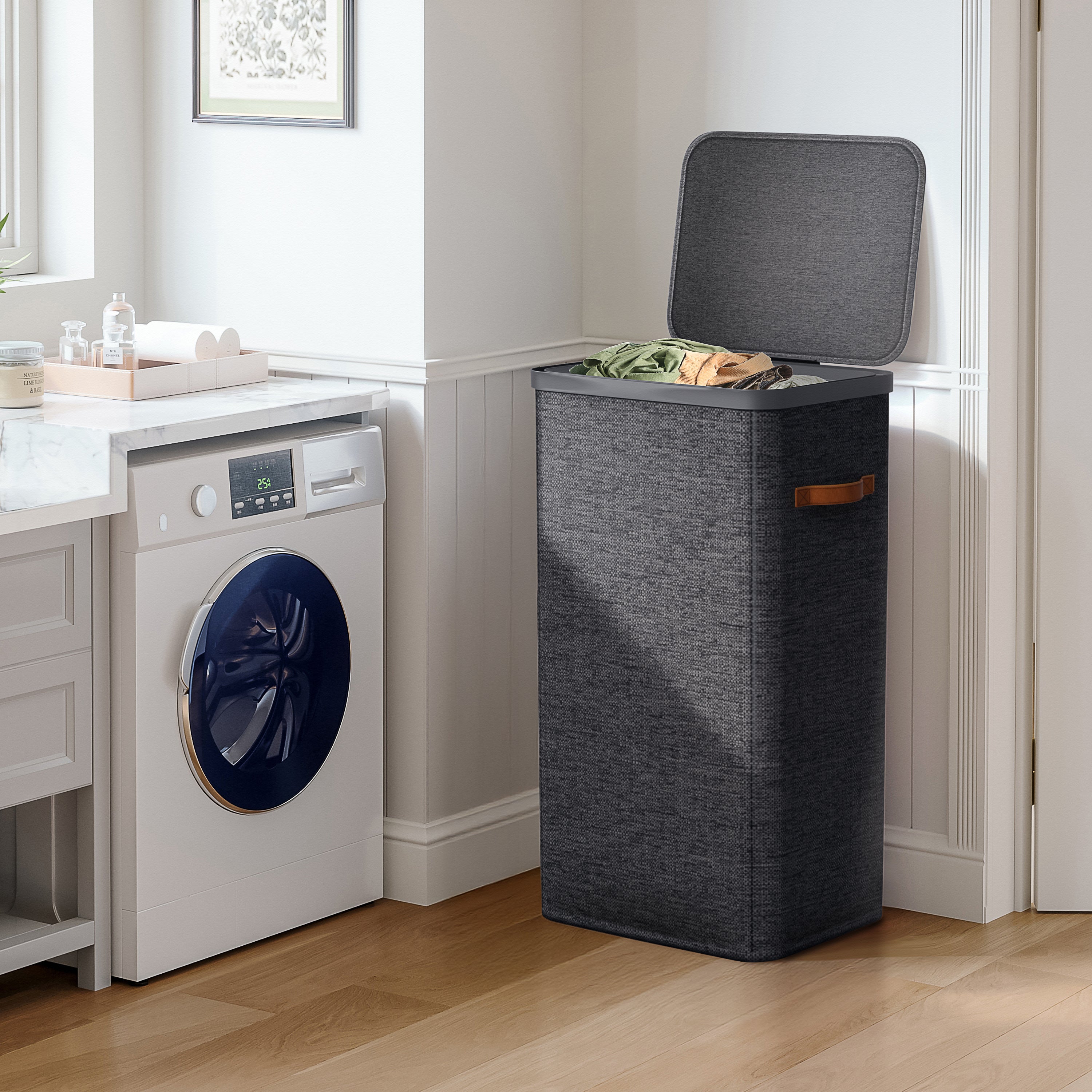 Collapsible Laundry Hamper with Lid - Sorbus Home