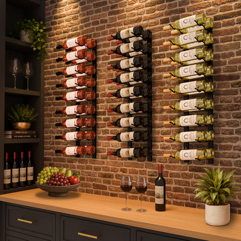 18-Bottle, Double Row, Wall Mounted Wine Rack