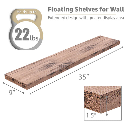 Long Floating Shelves (2 Pack)