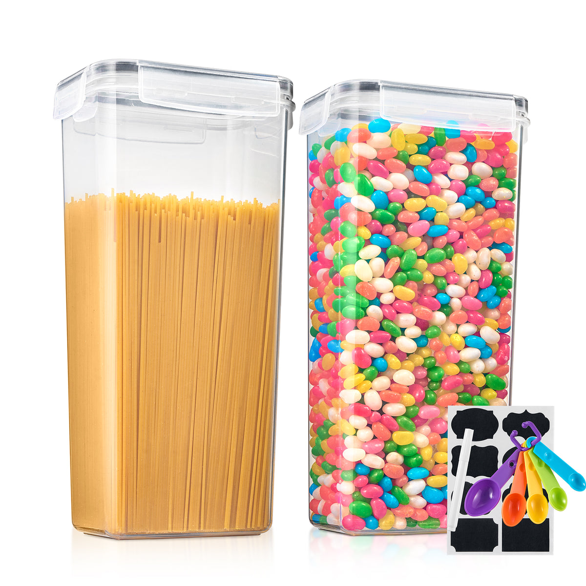 Airtight Tall Food Dispenser Containers (2 Pack)