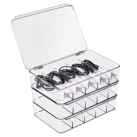 Cable Organizer Storage Boxes with Lid