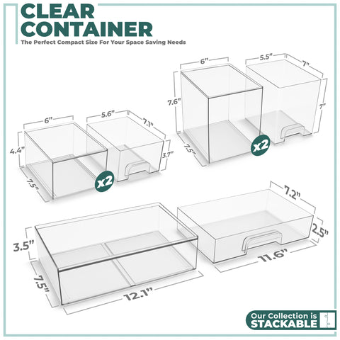 Acrylic Organizer Storage Drawers (5 Drawer)