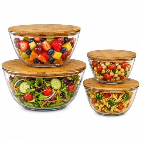 Glass Bowl Set with Airtight Lids