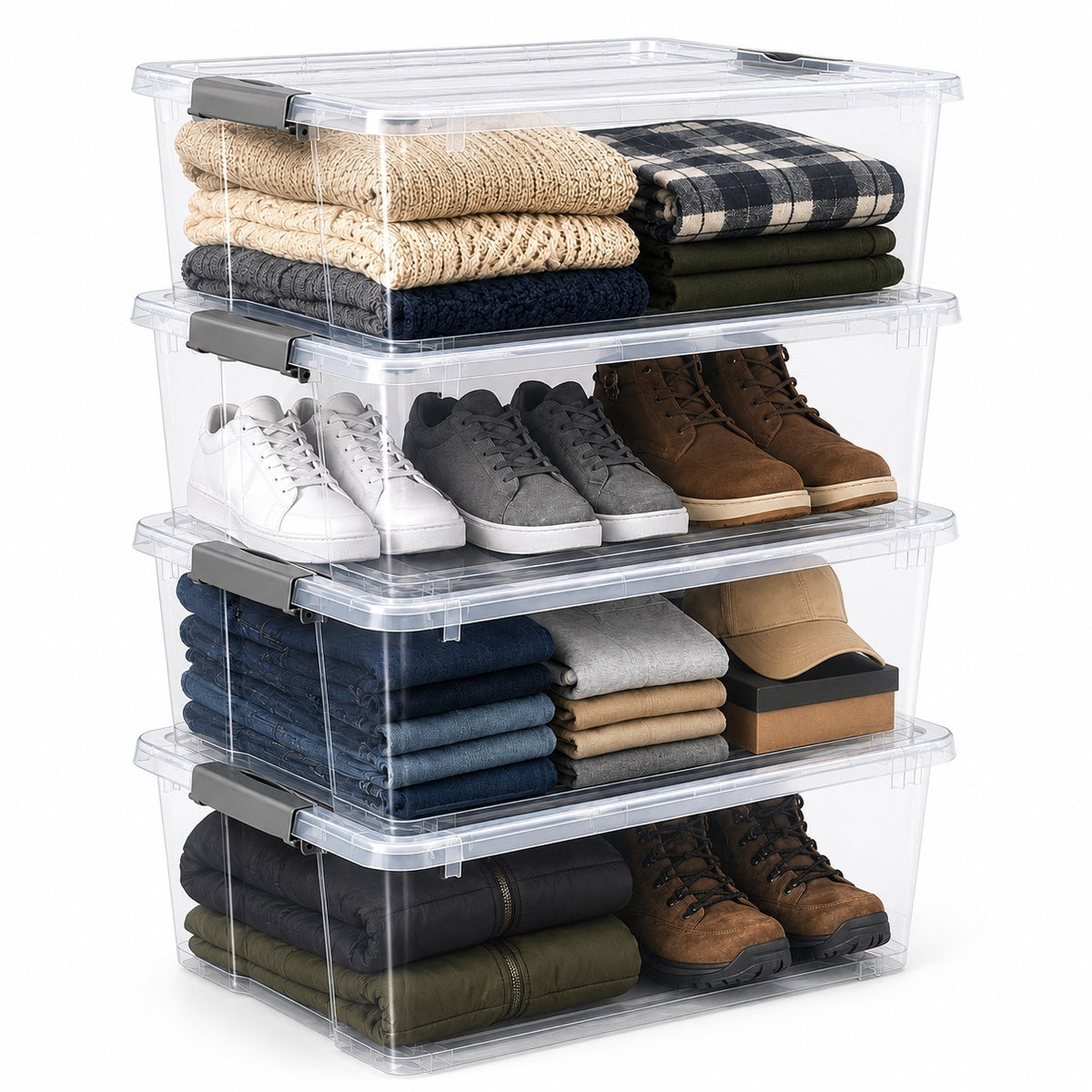 Underbed Bins with Lids (Set of 4)