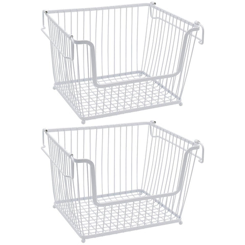 Iron storage basket with handle (Set of 2)