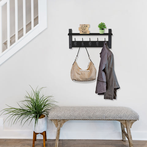 Coat Hooks Wall Mount Floating Shelf (Large & XL)