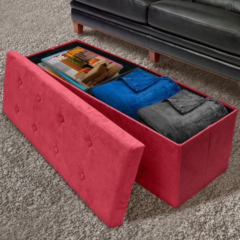 Faux Suede Storage Bench (Large)