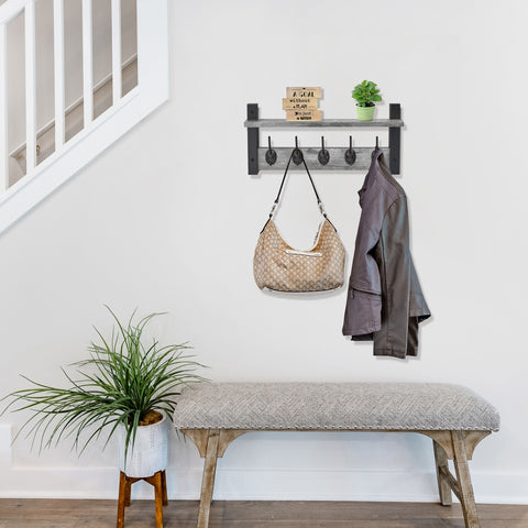 Coat Hooks Wall Mount Floating Shelf (Large & XL)