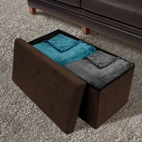 Faux Suede Storage Bench (Medium)