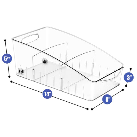 Curved Clear Organizing Bins on Wheels