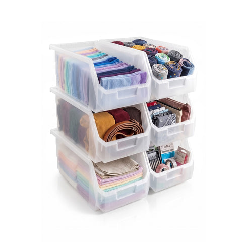 Large Open Front Stackable Clothing Storage Bin