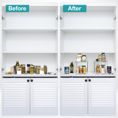 2-Tier Pull-Out Kitchen Organizers