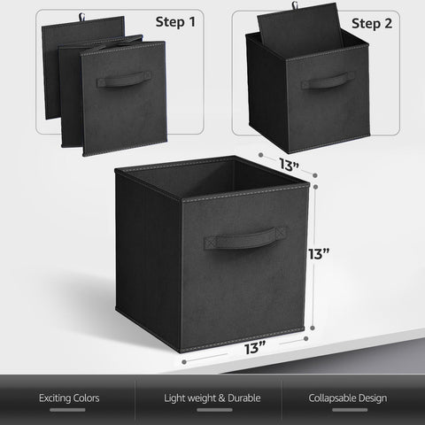 13" Large Cube Storage Bin ( 8 Pack, Neutral)