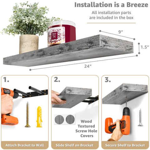 Rectangle Floating Shelf (1-Piece)