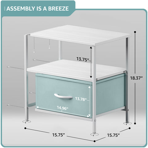 1 Drawer Nightstand Shelf