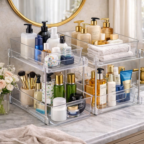 2-Tier Pull-Out Makeup Organizers