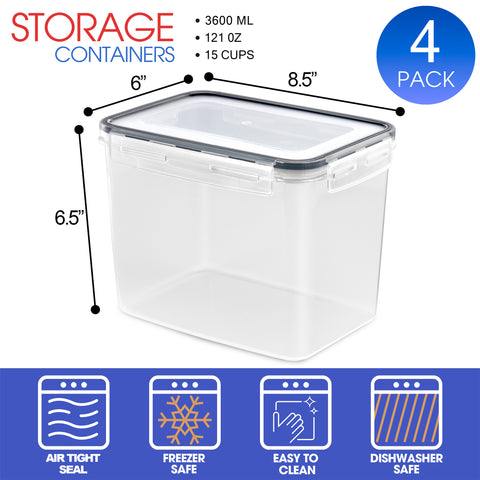 Large Narrow Food Storage Containers (Pack of 4)