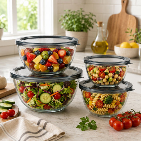 Glass Bowl Set with Airtight Lids