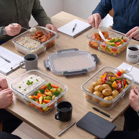 5-Pack 2-Compartment Food Storage Containers with Lids