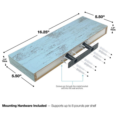 Coastal Rectangle Floating Shelves (3 Pack)