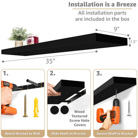 Long Floating Shelf (1-Piece)
