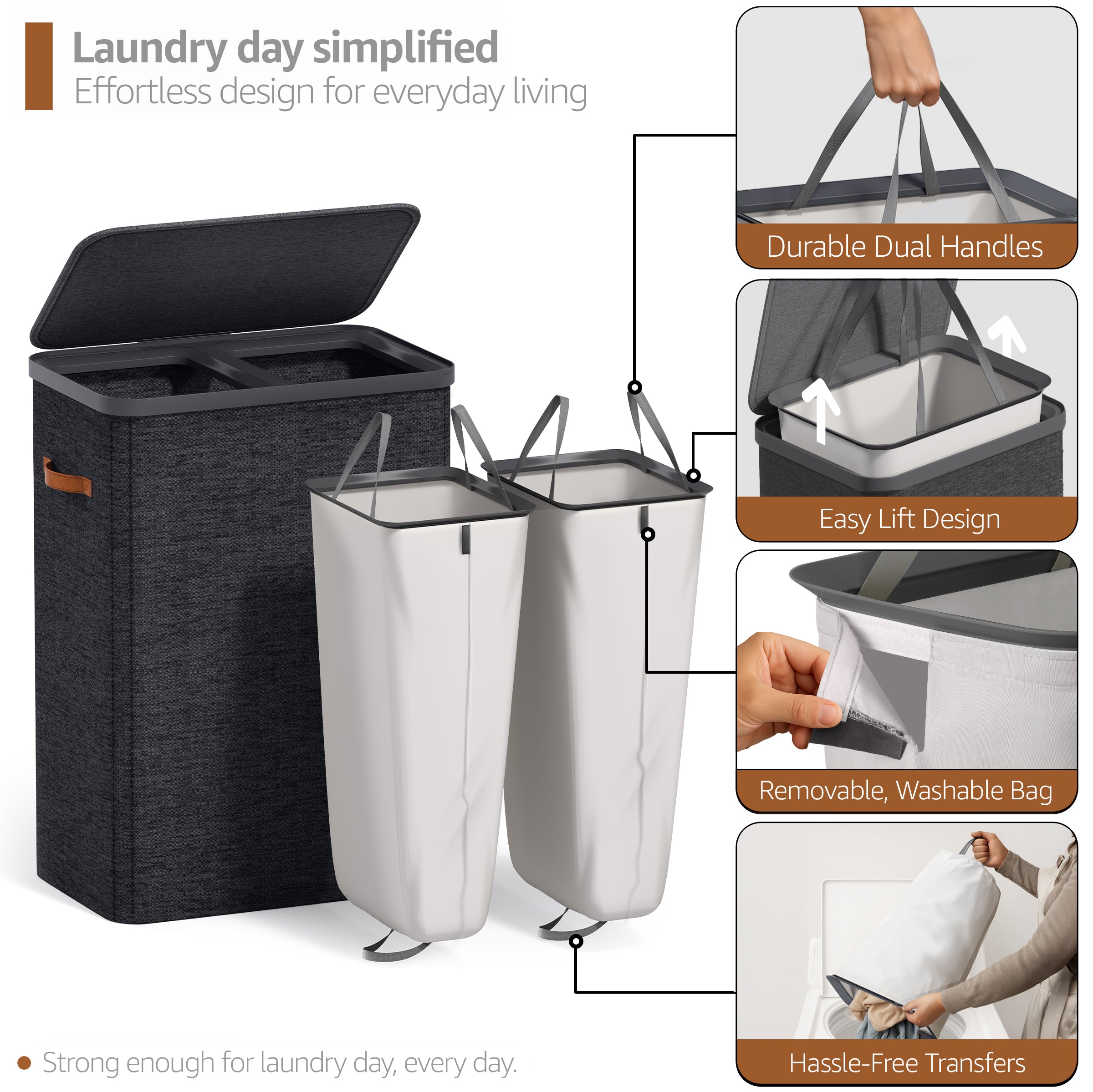 Collapsible Laundry Hamper with Lid - Sorbus Home