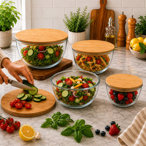 Glass Bowl Set with Airtight Lids