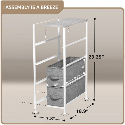 4 Drawer Narrow Storage Tower