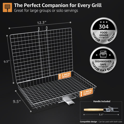 Large Stainless Steel Barbecue Grilling Basket