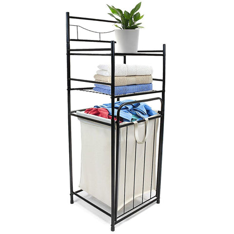 Bathroom Tower Shelf Hamper