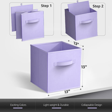 13" Large Cube Storage Bin (8-Pack, Pastels)