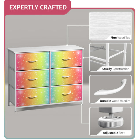 6 Drawer Fabric Dresser