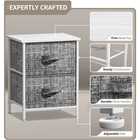 2 Drawer Display Nightstand