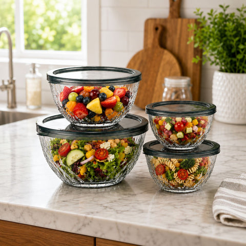 Glass Bowl Set with Airtight Lids