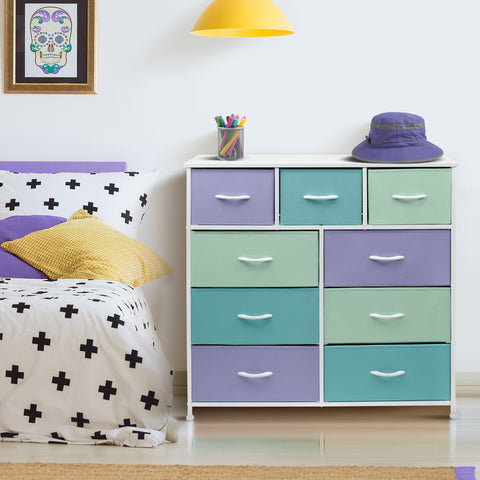 9-Drawer Dresser (Pastel Colors)