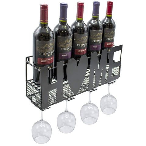 5 Bottle 4 Glass Wine Rack