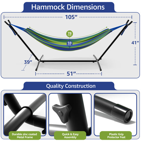 Double Hammock with Steel Stand